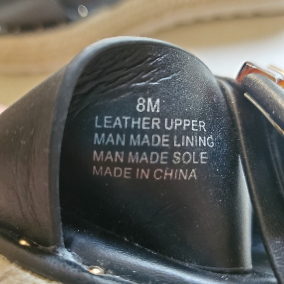 Gianni Bini Sandals Black Leather 8M - Picture 3 of 6